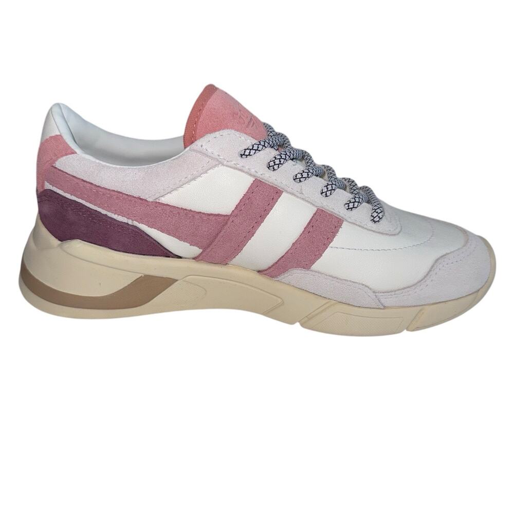 Gola Eclipse Pure Women White dusty rose Pink Lace Up Sneakers Shoes SZ/5 - Picture 9 of 14